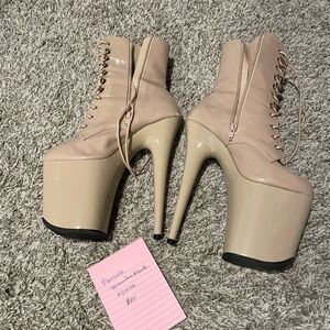 Pleaser Women's Platform Boots - Beige